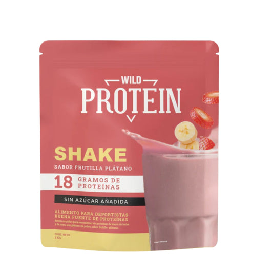 Wild Protein Shake En Polvo Sabor Frutilla Platano 1 k