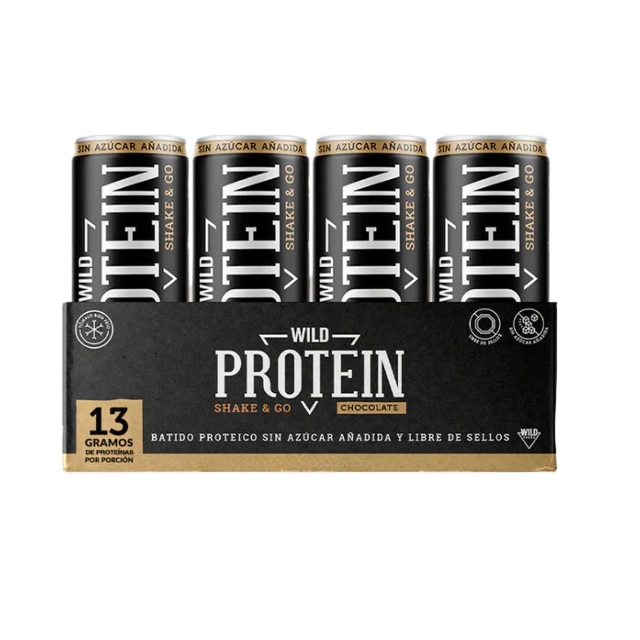 Wild Protein Shake&Go Chocolate Formato Lata 6 unidades