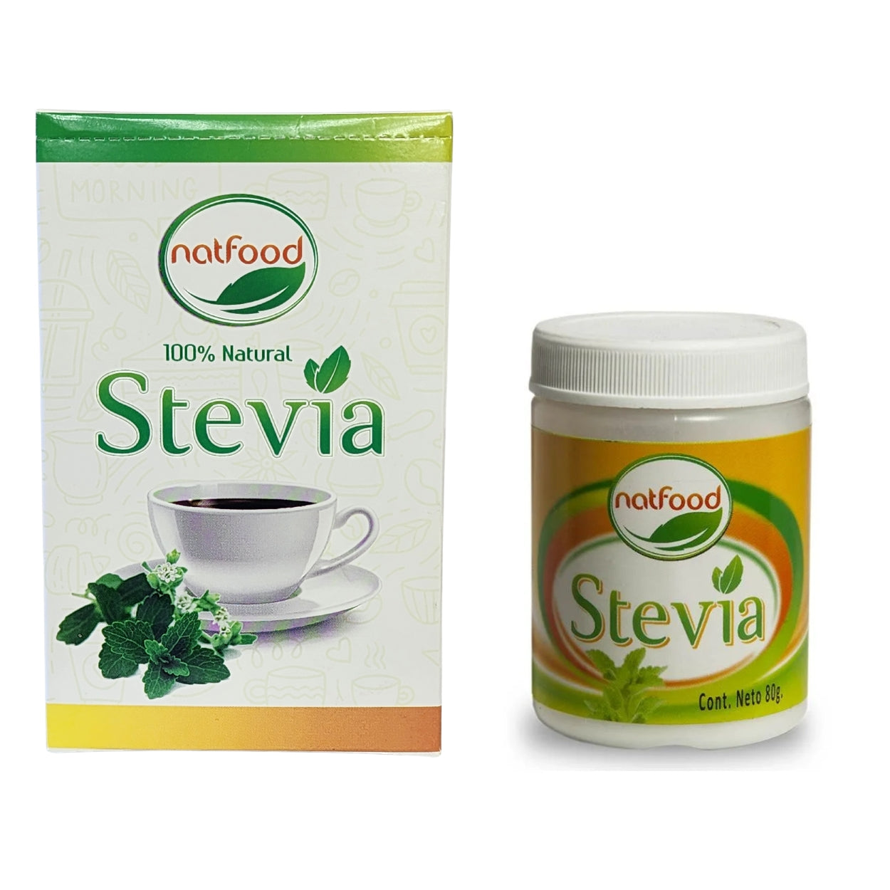 Natfood Pack Stevia Natural 80gr +Sachet 50 Unidades