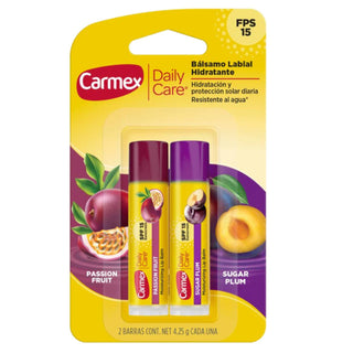 Pack 2 Bálsamo Labial Carmex Stick Frutas Pasión Y Ciruela