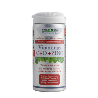 Vitamina C + D + Zinc 60 Cápsulas Vital & Young