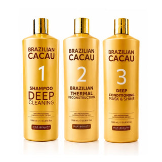 Kit Mar Beauty Alisado Brazilian Cacau / 1000 Ml 3 Pasos